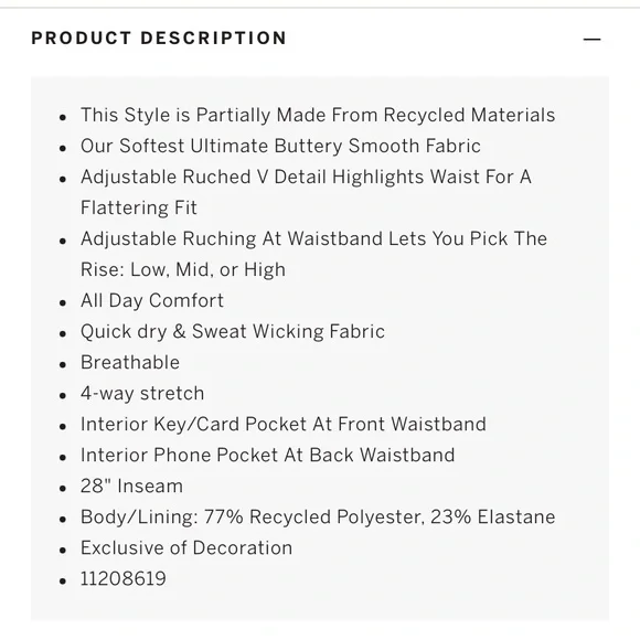 PINK high waist full length ruched V leggings BNWT - Picture 9 of 10